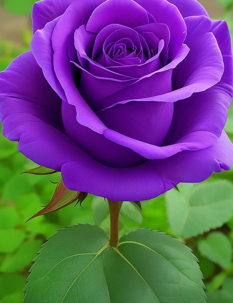 Beautiful lavender or purple rose in nature generated by ai