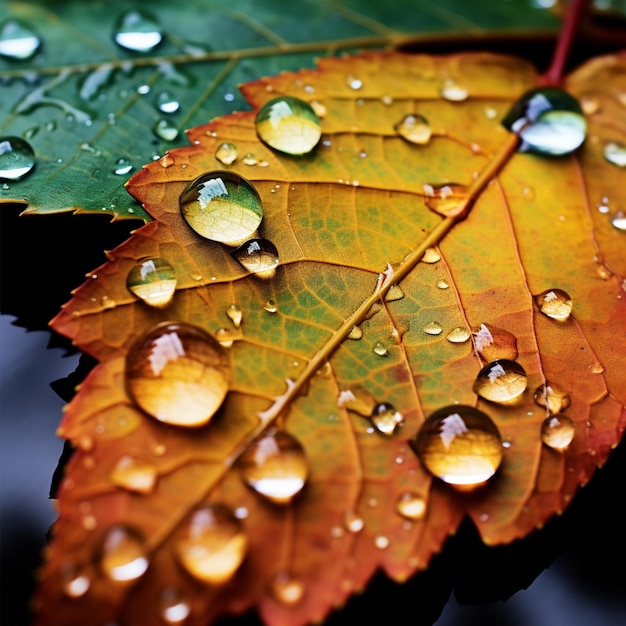 beautiful leaf background accompanied by water dew