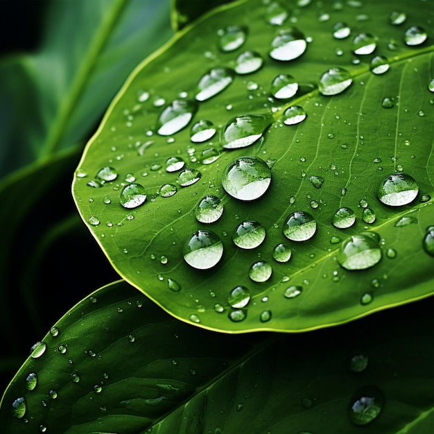 beautiful leaf background accompanied by water dew