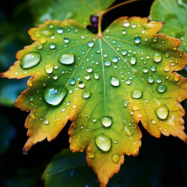 beautiful leaf background accompanied by water dew