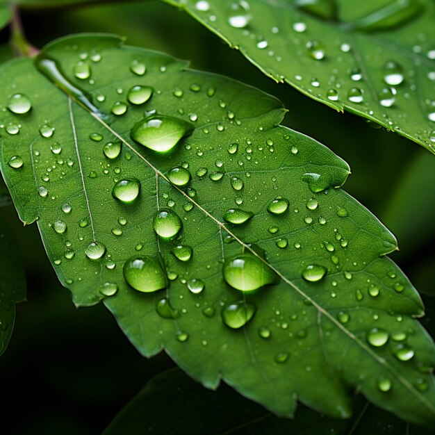 水露を伴う美しい葉の背景