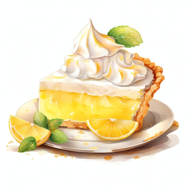 beautiful lemon pie tasty dessert clipart illustration