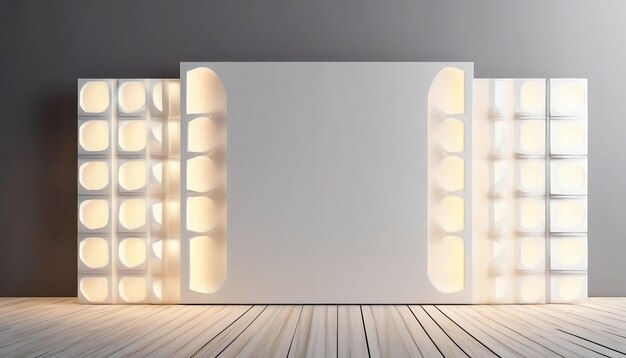 Beautiful light background mockup for presentation with decorative white panels and decorate