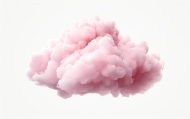 Beautiful Light Pink Cloud Isolated on White Background