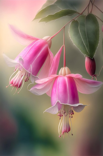 Beautiful light pink Fuchsia Generative Ai