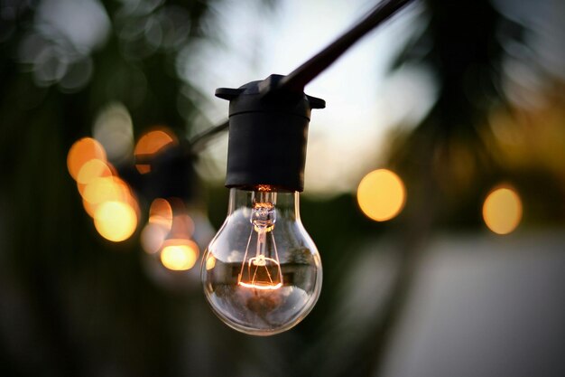 beautiful light source bulb and candle light