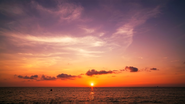 Beautiful light sunset or sunrise over sea 