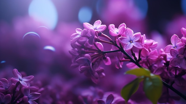 Beautiful lilac flowers on a blurred background with bokeh