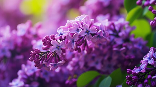 Beautiful lilac flowers dark purple lilac varieties image ai generated art