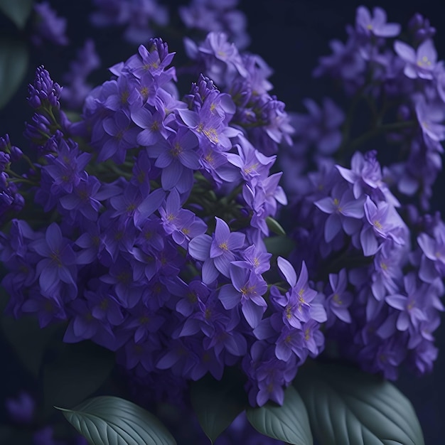 beautiful lilac flowers in a forest