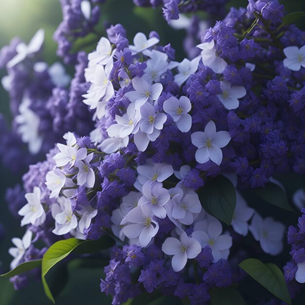 beautiful lilac flowers in a forest