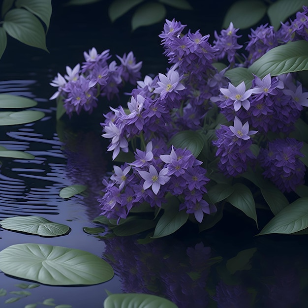 beautiful lilac flowers in a forest