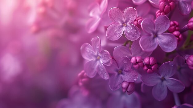 Beautiful lilac flowers in soft focus Spring nature background