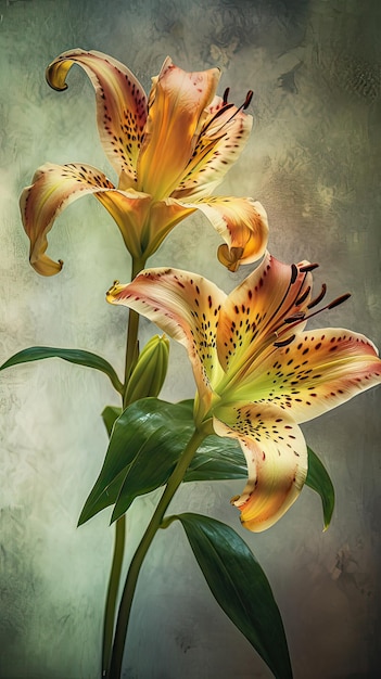 Beautiful Lily Flower in watercolor style with generative ai