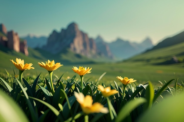 美しいリリーの花 庭の草 装飾的な風景 カラフルな風景 壁紙の背景