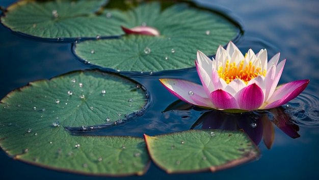 Beautiful lily in the pond