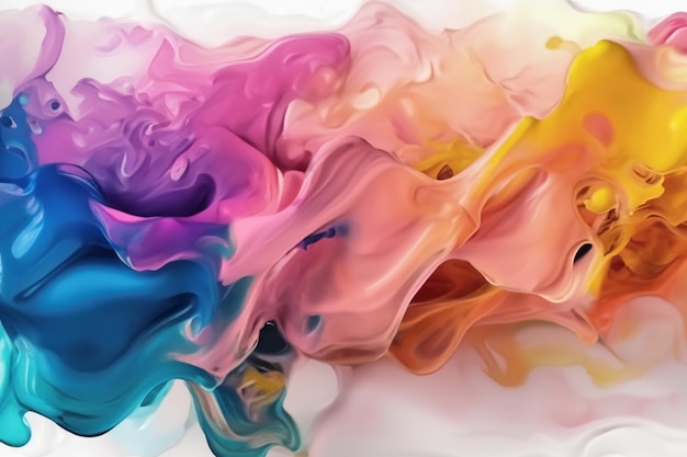 순수한  ⁇  캔버스에 반 ⁇ 이는 아름다운 액체 페인트는 매혹적인 혼합물을 만들었습니다.