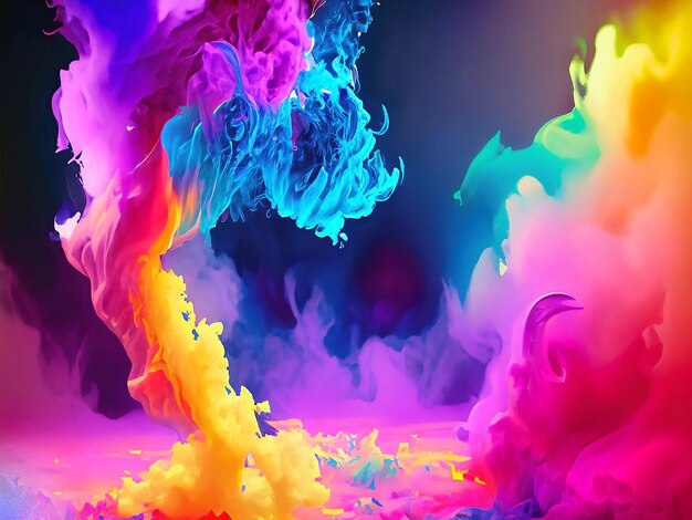 A beautiful liquid watercolor and ink abstractcolored a burst of holy painting
