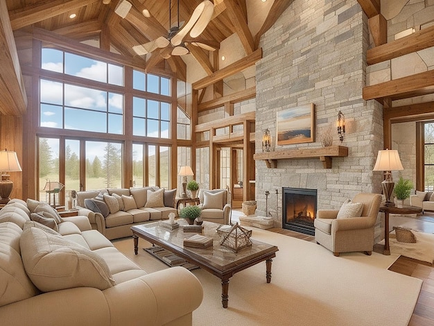 Beautiful Living Room In New Home Traditional Luxury