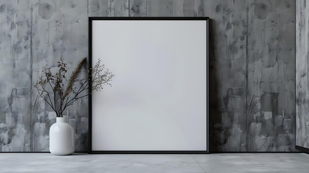 A beautiful living room with a large blank frame on the wall