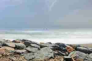 Photo beautiful long exposure photographs on the shores of the mediterranean sea