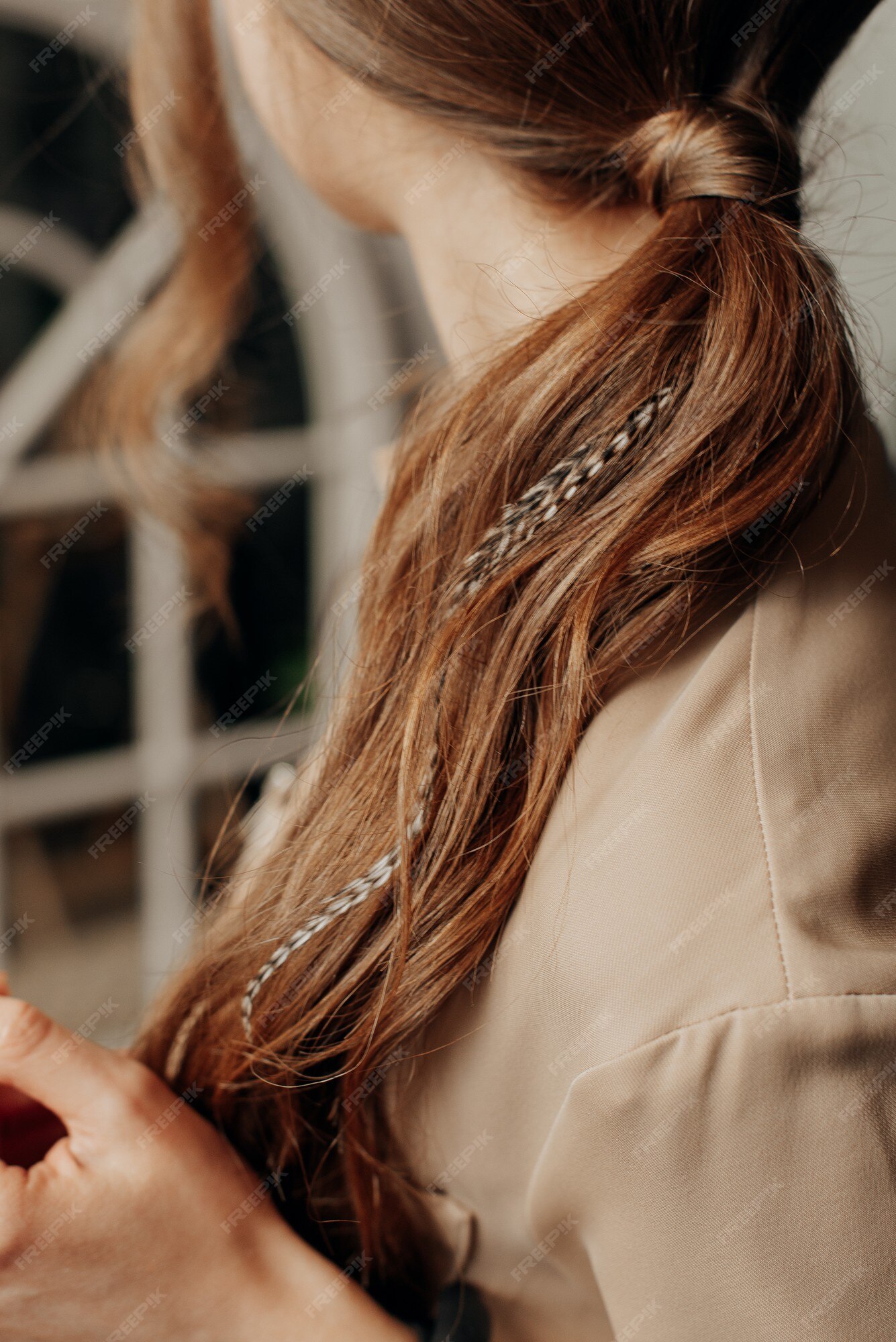 Premium Photo | Beautiful long hair in ponytail closeup female hair