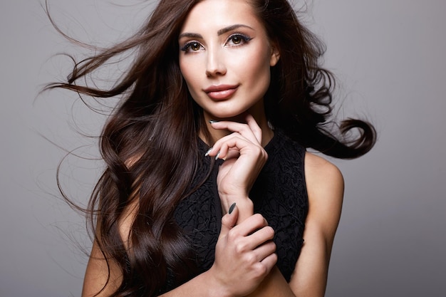 Beautiful Long Healthy Hair Girl fashion beauty portrait