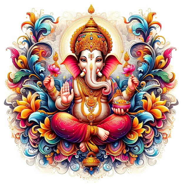 Beautiful Lord Ganesh Chaturthi or Vinayaka Chaturthi popular Hindu festival lord ganesha