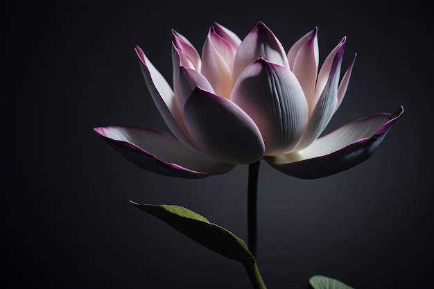 Beautiful Lotus Flower with Dark Background