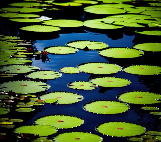 beautiful lotus and lilies flower in the pond