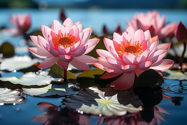 Beautiful Lotus on the Pond Artistry