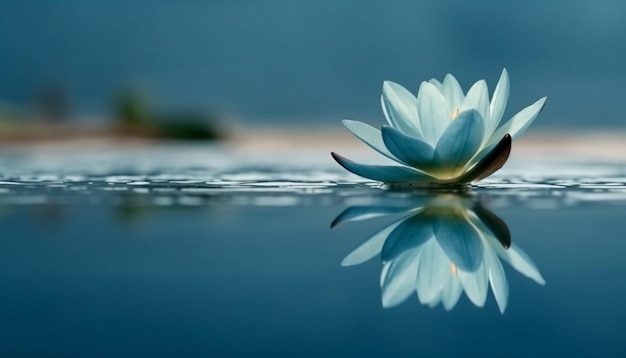 Foto la bellissima ninfea di loto riflette la tranquillità e la bellezza della natura generata dall'intelligenza artificiale