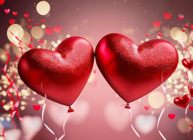 Beautiful love ballons shape Valentine's day