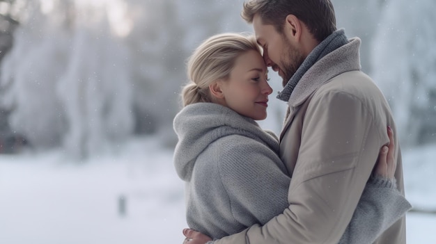 beautiful love couple sitting on bench romantic couple walk in park