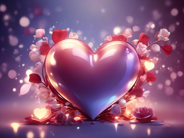 Beautiful Love Elegant valentine background with lighting effect