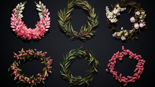 Beautiful lovely wreath collection with eucalyptus leaves image Ai generated art