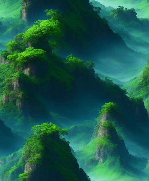 Beautiful lush greenery mountain ultrahd image long short fantasy