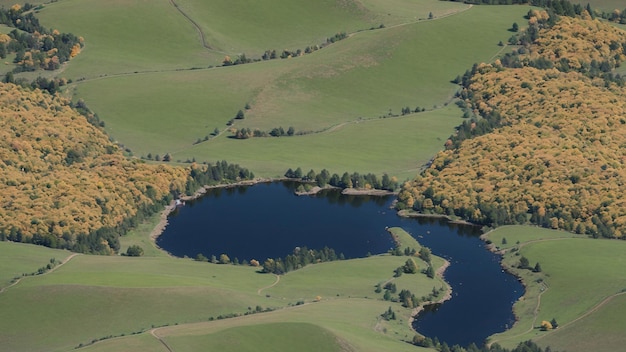 Beautiful Lush Landscape of Autumn Valley