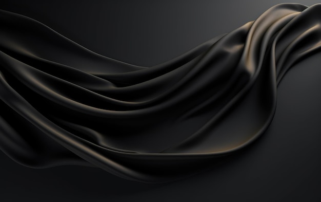 Beautiful Luxury Black Silk Cloth Floating and Flying