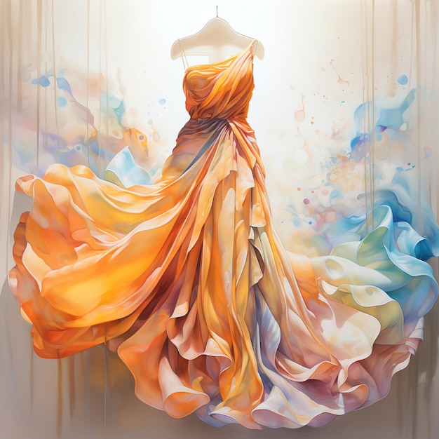 エレガントなスタイルの美しい豪華なドレス