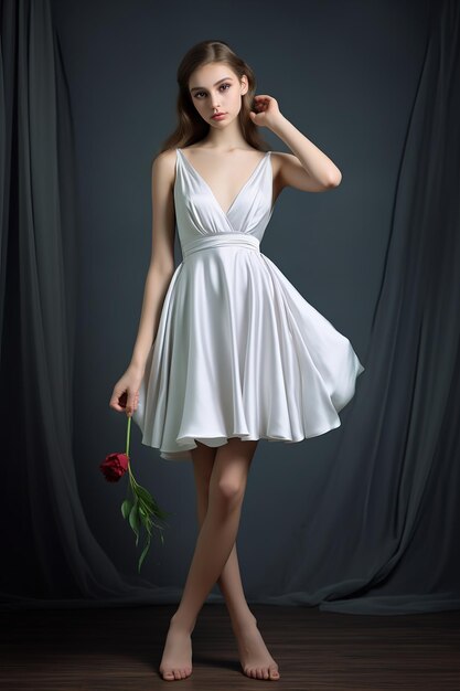 A beautiful luxury dress with fashion elegant model