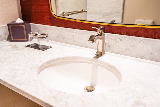 Beautiful luxury faucet and sink decoration in bathroom