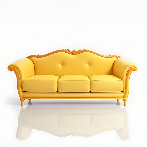 A Beautiful Luxury Modern Yellow Sofa Illuminating Comfort Generated by AI