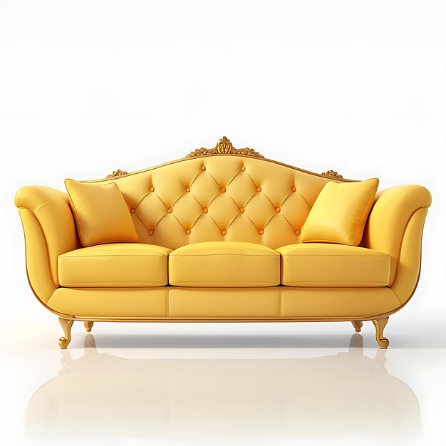 A Beautiful Luxury Modern Yellow Sofa Illuminating Comfort Generated by AI