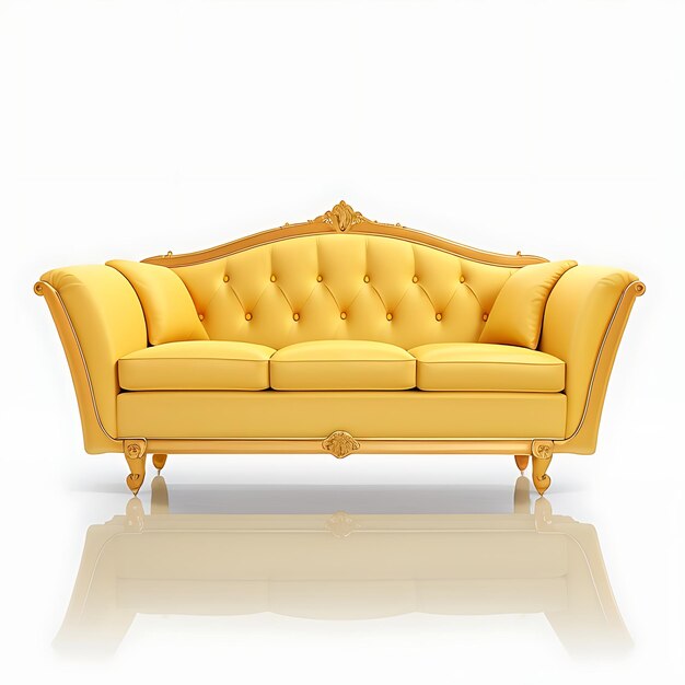 A Beautiful Luxury Modern Yellow Sofa Illuminating Comfort Generated by AI