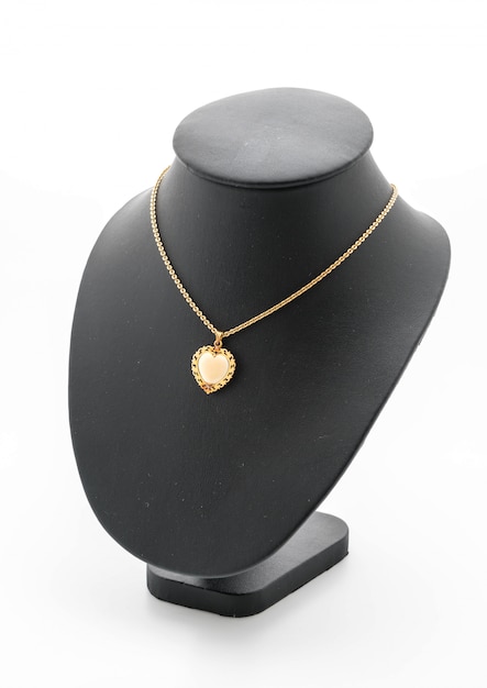 beautiful and luxury necklace on jewelry stand neck