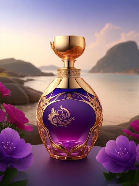 Beautiful and luxury perfume for man and women in a beautiful background