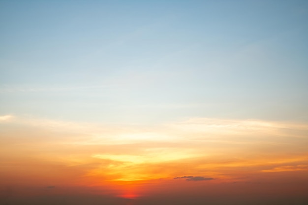 Beautiful luxury soft gradient orange gold clouds and sunlight on the blue sky perfect for the background take in everningTwilight Large size high definition landscape photo