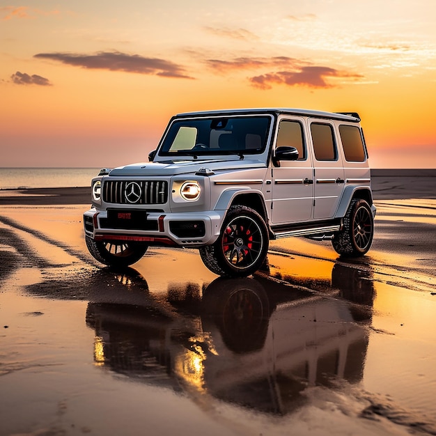 Photo beautiful luxury suv automotive jeep mockup in different colors