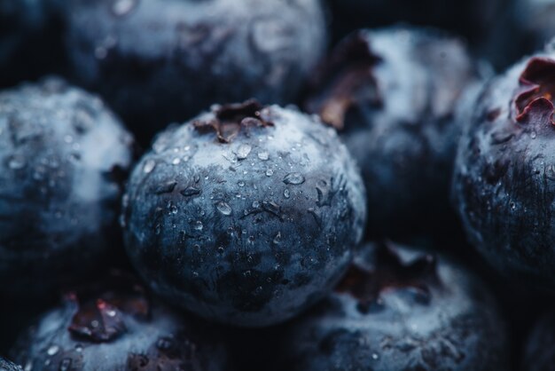 Beautiful macro of a fresh raw blueberry